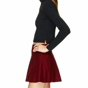 Talula by Aritzia Vanderbilt Skirt Cotton Fall Flare Skater Mini Mars Red Small